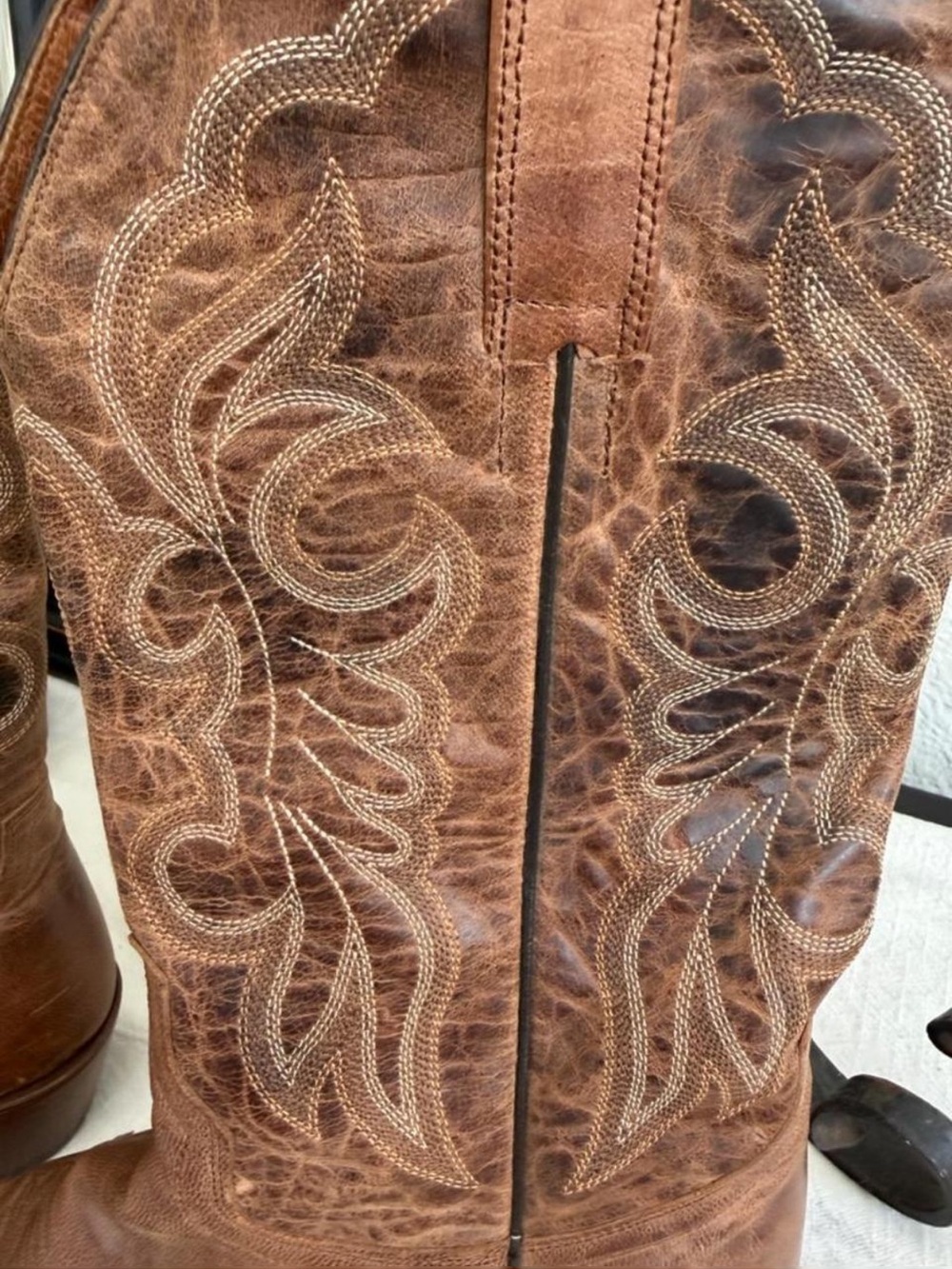 Shyanne Tan Distressed Leather Western Cowboy Boots Size 7B - Picture 3 of 8